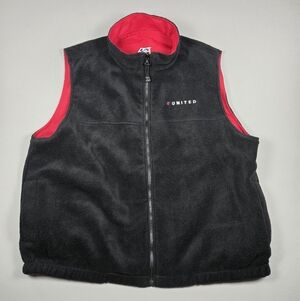 Vintage United Airlines US Ski Team Reversible Vest Red Black 2XL 3XL EUC